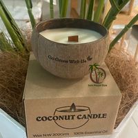 BOUGIE EN GROS DE COQUE DE NOIX DE COCO DE HAUTE QUALITÉ AVEC PARFUMS HUILES ESSENTIELLES DÉCORATION MAISON/CADEAU DE NOËL/BOUGIE VEGAN D'ANNIVERSAIRE