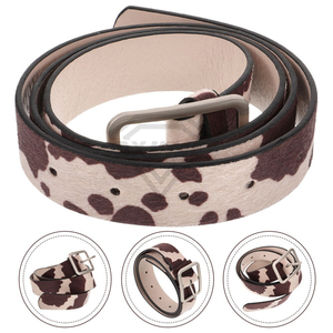 Premium Custom <b>Cow</b> Print Leather Belt For Men Women Luxury Animal Pattern Hair On Hide Waistband High Quality Wholesale Factory - Product Image 5