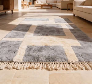 Alfombra Beni Ourain Marroquí 100% Lana, Anudada a Mano, Estilo Berber, Hecha a Mano, Peluda, Tamaño Personalizado - Product Image 6