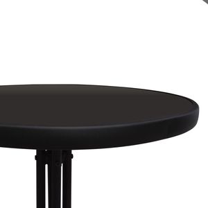 Conjunto de Bistro Apilable de 3 Piezas en Ratán Sintético PVC Negro, Acero y Vidrio para Uso en Jardín - Product Image 4