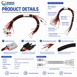 Harnais de collecte de signal BMS isolé en PVC/PTFE sur mesure pour batteries de stockage d'énergie automobiles/électroniques OEM - Product Image 3