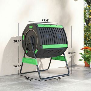 Compostador de Doble Cámara para Exteriores de 53 Galones, Libre de BPA, con Ventilación Ajustable, Contenedor de Compost Verde - Product Image 3
