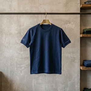 T-shirt décontracté minimaliste à manches courtes et col rond pour homme bleu, modèle Red Rooks Apparel MW-08 - Product Image 1