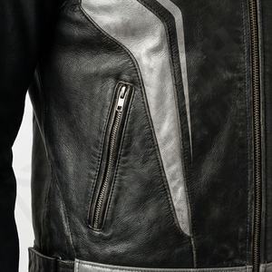 Veste de moto en cuir véritable professionnelle pour l'hiver, design personnalisé, haute qualité, imperméable, coupe-vent, manches longues - Product Image 5