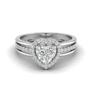 Anillo de Compromiso con Diamante Solitario Corte Corazón, Grado IGI D-E-F VVS-VS, Oro y Plata, Inventario B2B, Directo de Fábrica - Product Image 6