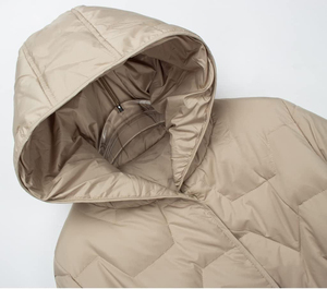 Doudoune longue pour femme, coupe ajustée, avec ceinture à nouer et ceinture abdominale, best-seller - Product Image 2