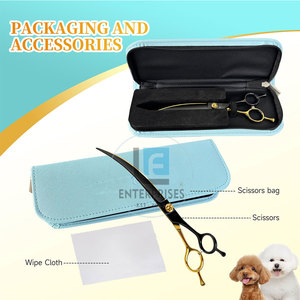 Tijeras Curvas de Acero Inoxidable de Alta Calidad para Peluquería Canina, Fabricadas en Pakistán, Precio al por Mayor - Product Image 4
