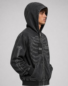 Sweat-shirts à capuche délavés pour hommes 100 % coton, pull-over d'hiver personnalisable, respirant, séchage rapide, faible MOQ - Product Image 3