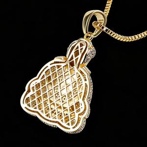 Collier pendentif Bouddha glacé en moissanite, style hip-hop, pour homme - Product Image 2