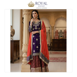 Colección de Trajes Sharara de Alta Calidad, Última Tendencia, Hermosos, de Georgette Sintética con Bordado y Lentejuelas para Bodas - Product Image 6