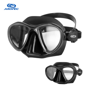 Máscara de Buceo Profesional de Bajo Volumen con Dos Lentes, Gafas de Snorkel de Silicona Líquida OEM con Hebilla de Ajuste Rápido para Buceo Libre - Product Image 1