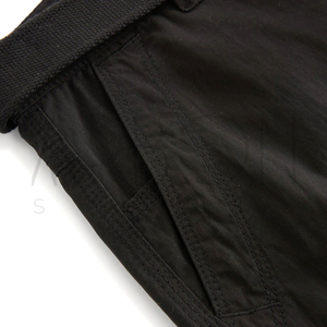 Shorts cargo en toile pour homme, avec impression de logo personnalisé, nouvelle collection, couleur noire classique, multi-poches, résistants, pour l'extérieur, à porter en été - Product Image 6