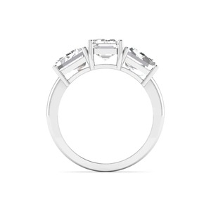 Luxury 14KT Yellow White Rose Gold Emerald Cut Three Stone Diamond <b>Ring</b> Bridal Engagement Fine Jewelry - Product Image 3