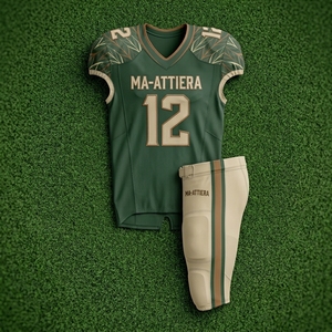 Custom American Football Jersey Set Green Gold Uniform <b>Padded</b> Football <b>Pants</b> Teamwear Number 12 Sportswear OEM ODM Wholesale - Product Image 5