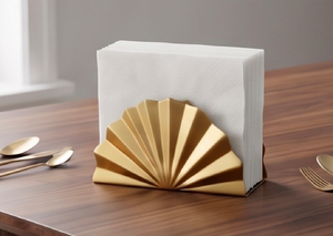 Porte-serviettes en métal doré de haute qualité, élégant, pour le rangement des serviettes en papier, idéal pour les tables d'hôtels et de restaurants. - Product Image 2