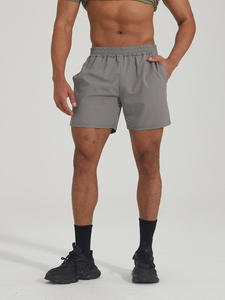 Shorts de course pour hommes de qualité supérieure fabriqués sur mesure, 100 % polyester, décontractés, mode estivale, couleur unie, taille mi-haute élastique, poches zippées - Product Image 2