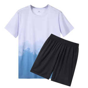 Ensemble de t-shirts et shorts unisexes de haute qualité, personnalisés, été, 300 g/m², deux pièces, streetwear, décontracté, vêtements pour hommes, shorts, t-shirts - Product Image 2
