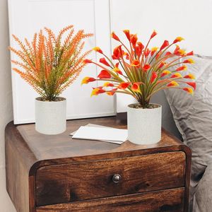 Set di 4 Piante Artificiali da Interno da 10 Pollici, Fiori Finti Autunnali in Vaso per Bagno e Camera da Letto - Product Image 3