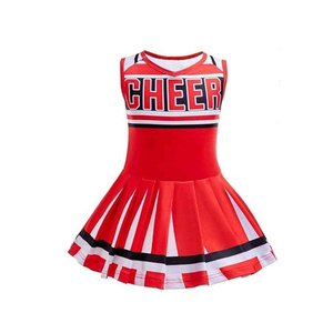 Nouvelle Collection 2026 – Uniforme de Cheerleading OEM/ODM Rouge, Blanc et Noir, Style Jupe pour Enfants – En Stock, Motif Imprimé, Logo Avant - Product Image 1