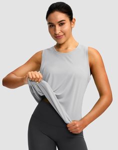 Camiseta sin mangas de algodón transpirable para mujer, estilo casual, acanalada, ajustada, para verano, gimnasio, yoga y ropa deportiva. - Product Image 1