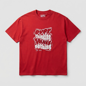 Camiseta Roja Extra Grande para Hombre, Manga Corta, Cuello Redondo, Informal, de Algodón, Transpirable - Product Image 1