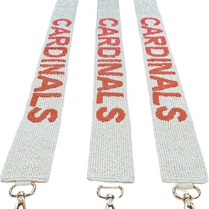 Sangle de sac à main sportive en coton perlé Cardinals, accessoire de sac artisanal, parfait pour la personnalisation - Product Image 1