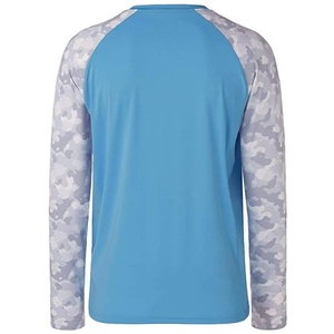 เสื้อตกปลาแขนยาวผู้ชาย สีน้ำเงินลายพราง แห้งเร็ว UPF 50 เสื้อคลุมแบบสวม - Product Image 4