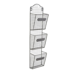 Triple Selling Wall Mounted Metal Magazine <b>File</b> Rack Organizer Entryway Mail Office Bathroom Home Use-Multifunction Design - Product Image 1