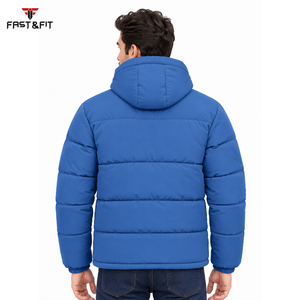 High Quality Puffer Jacket Canvas <b>Fabric</b> <b>Waterproof</b> Breathable Hooded Stand Collar Front Winter Manufactured Pakistan - Product Image 2