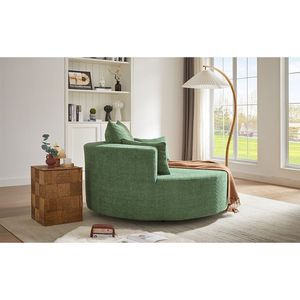 Poltrona Girevole a 360 Gradi con 3 Cuscini Rimovibili, Sedia Rotonda per Soggiorno, Camera da Letto, Ufficio - Product Image 2
