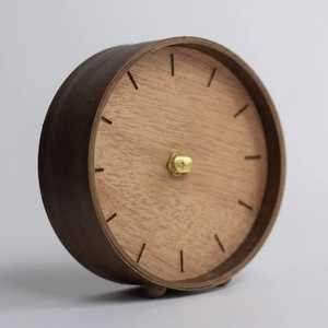 Reloj de Mesa Redondo de Madera Maciza, Reloj de Escritorio de Madera Minimalista, Reloj de Cuarzo Silencioso sin Tictac, Reloj de Mesa Decorativo - Product Image 1