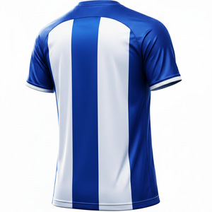 เสื้อฟุตบอลน้ำหนักเบา สีน้ำเงิน-ขาว ลายทาง สำหรับมืออาชีพ เหมาะสำหรับการแข่งขันและการฝึกซ้อม พร้อมบริการ OEM - Product Image 2