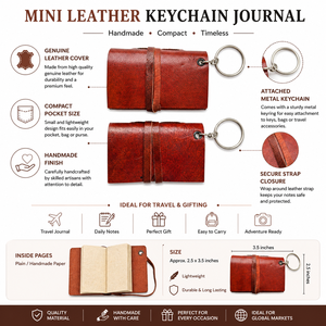 Carnet de notes compact en cuir véritable de qualité supérieure avec fermeture à sangle, idéal pour les voyages, article cadeau - Product Image 6
