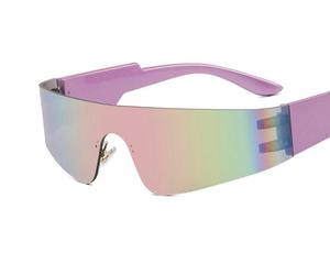 Y2K Cyberpunk <b>Oversized</b> One Piece Lens <b>Sunglasses</b> for Street Style American Fashion Wrap Around Windproof <b>Sunglasses</b> - Product Image 5