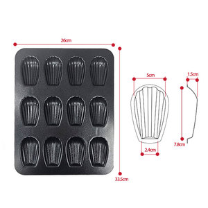 Molde clásico para magdalenas de 12 cavidades, estampado integrado, revestimiento antiadherente profesional de doble cara, acero al carbono, apto para hornear en horno. - Product Image 6