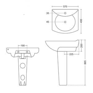 Advanced ceramic laundry sink pedestal basin 570x495x865mm bathroom washtub porcelain washing clothes basin rutu set for utility - Product Image 2