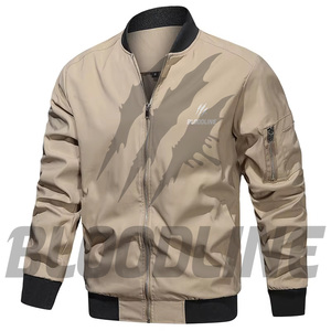 Chaqueta Bomber de Manga Larga para Hombre BLOODLINE, Color Granate, Resistente al Viento, Ropa Deportiva para Exteriores, Temporada de Otoño - Product Image 4