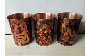 Verre à boire artistique en cuivre motif Paisley Midnight, vaisselle décorative réutilisable, article de bien-être haut de gamme, cadeau - Product Image 6