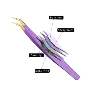 <b>Cheap</b> Price Stainless Steel Eyelash <b>Extensions</b> Tweezers High Quality Reusable Durable Customized Design OEM Service - Product Image 3