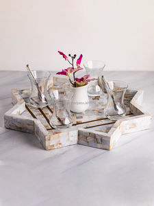 Plateau personnalisé en métal demi-lune, fin et personnalisé, couleur naturelle, Ramadan, musulman du moyen-orient, étoile - Product Image 2