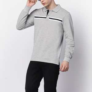 Polos de manga larga para hombre de alta calidad, personalizados, ajustados, 100% algodón, transpirables, de color sólido. - Product Image 5