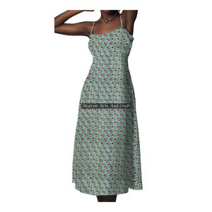 Nouvelle Robe Chic en Coton pour Femmes, Imprimé Floral, Style Décontracté, Bretelles Fines, pour l'Été et l'Automne, Belle Robe - Product Image 1