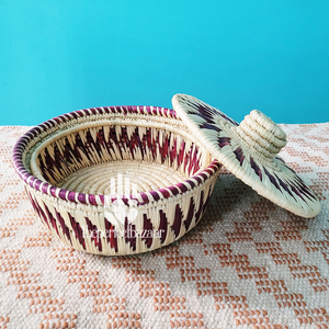 Cesta Multifuncional de Hierba Natural Moonj con Tapa, Cestas Ecológicas de Hierba Natural Moonj - Product Image 5