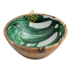 Corne Os Résine Haute Qualité En Bois Bol À Soupe Design Antique Finition Moderne Matériau Naturel Décor En Métal Bols De Service Époxy - Product Image 4