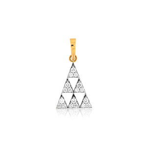 Pendentif en diamant triangulaire en or 14 carats, diamants ronds brillants cultivés en laboratoire, design minimaliste, pour femme, à porter au quotidien - Product Image 1