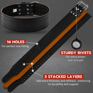 Cinturón de Compresión de Cuero Vacuno de 6 mm para Levantamiento de Pesas, Soporte Lumbar para Entrenamiento en Gimnasio - Product Image 3