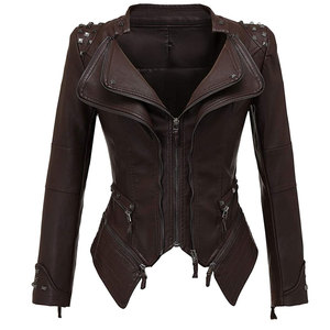 Women Vintage Leather <b>Jacket</b> Genuine Leather <b>Biker</b> Coat Retro Motorcycle Outerwear OEM ODM Wholesale Factory - Product Image 1