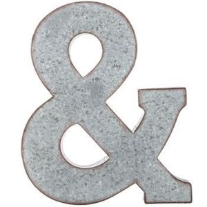 Lettre murale en métal galvanisé vintage, symbole ampersand, grande taille, pour artisanat, décoration extérieure de jardin, lettres en acier vieilli - Product Image 1