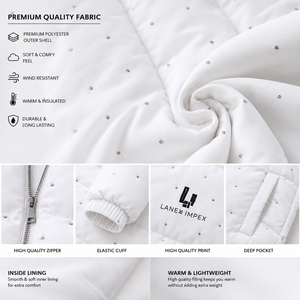 Custom Men White Puffer Jacket <b>Winter</b> <b>Quilted</b> Bubble Coat Lightweight Warm Insulated Zip Up Jacket OEM ODM Wholesale Manufacture - Product Image 5
