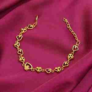 กำไลข้อมือทองชุบไมโคร 14K 18K 24K แบบขายส่ง ดีไซน์รูปหัวใจ ของขวัญวันวาเลนไทน์ เครื่องประดับแฟชั่น - Product Image 1